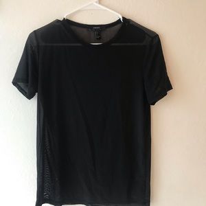 Sheer mesh black shirt
